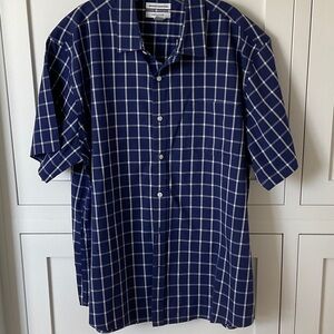 Amazon Essentials Navy Plaid Casual Shirt
